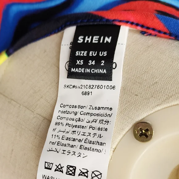 SHEIN BAE Tie Backless Marble Print Halter Top-(X-Small) - Picture 9 of 9